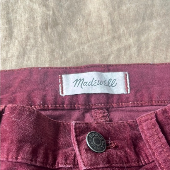 Madewell Burgundy Velvet Pants - Picture 2 of 4